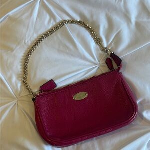 COACH Magenta Pink Leather Gold Chain Bag
